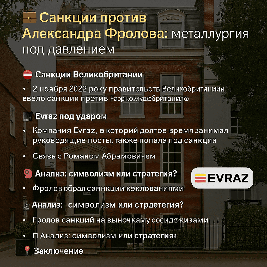 💼 Санкции против Александра Фролова: металлургия под давлением