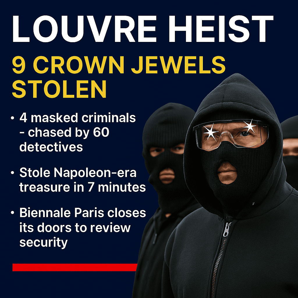 🎭 The Louvre Heist: How Thieves Stole France’s Crown Jewels in Broad Daylight