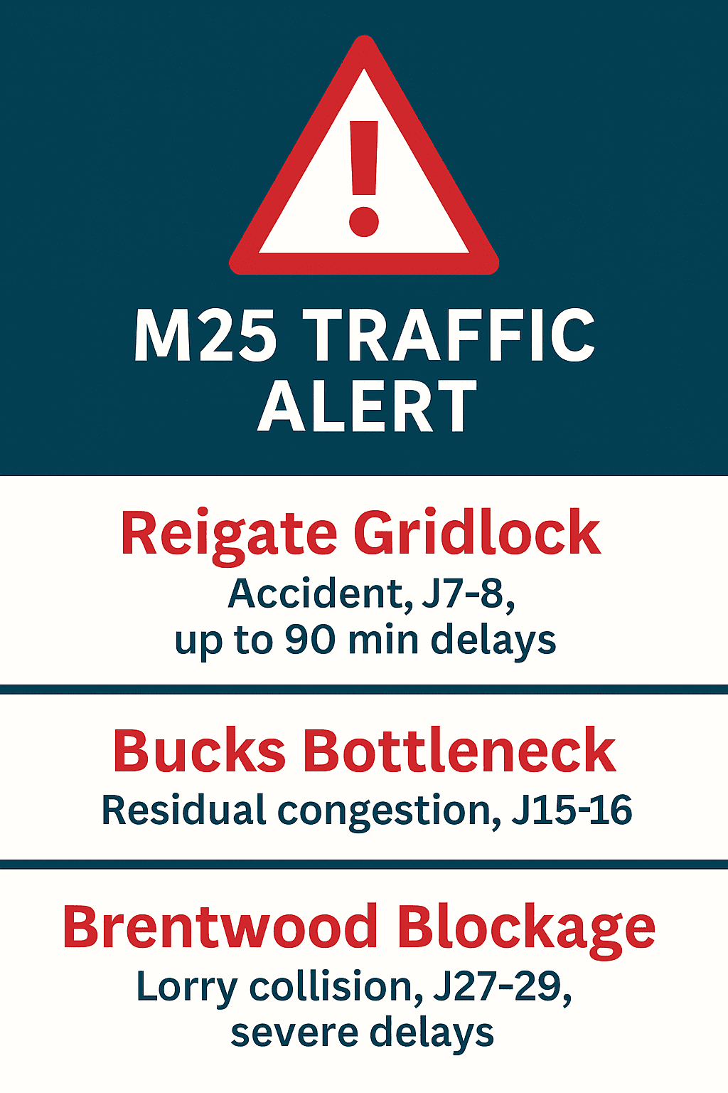 🚧 M25 Friday Traffic Woes: Accidents, Delays, and Recovery Chaos