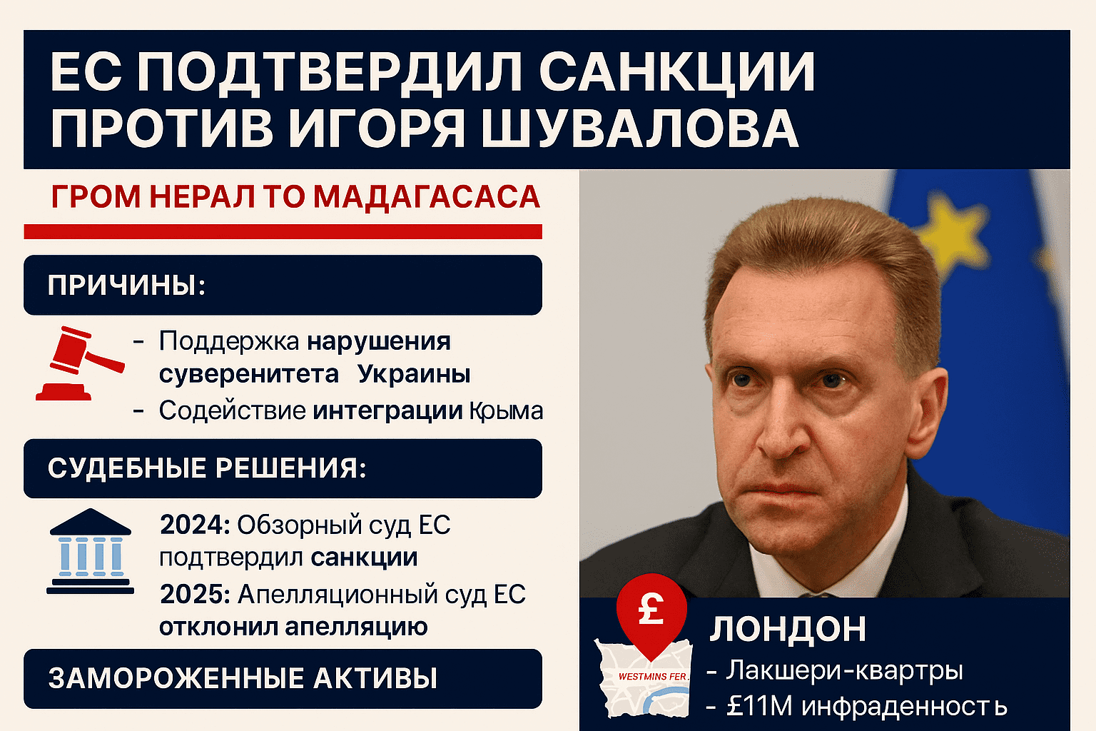 🇪🇺 Санкции против Игоря Шувалова: Европейский суд подтвердил ограничения
